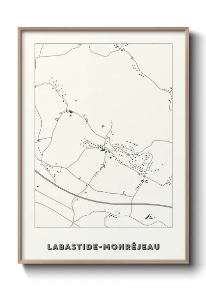Une affiche de carte sur Labastide-Monréjeau