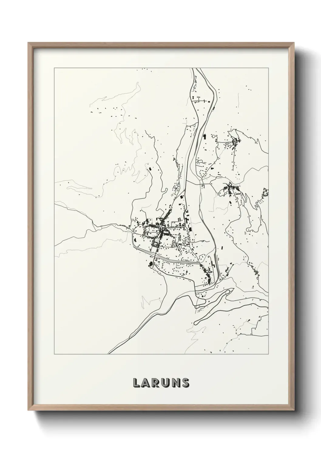 Un poster carte Laruns