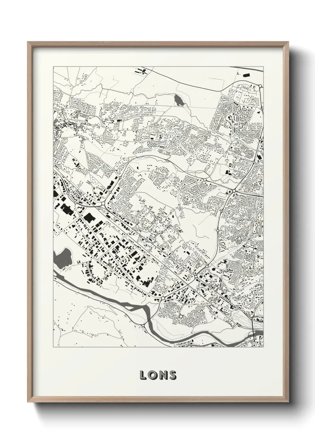 Un poster carte Lons