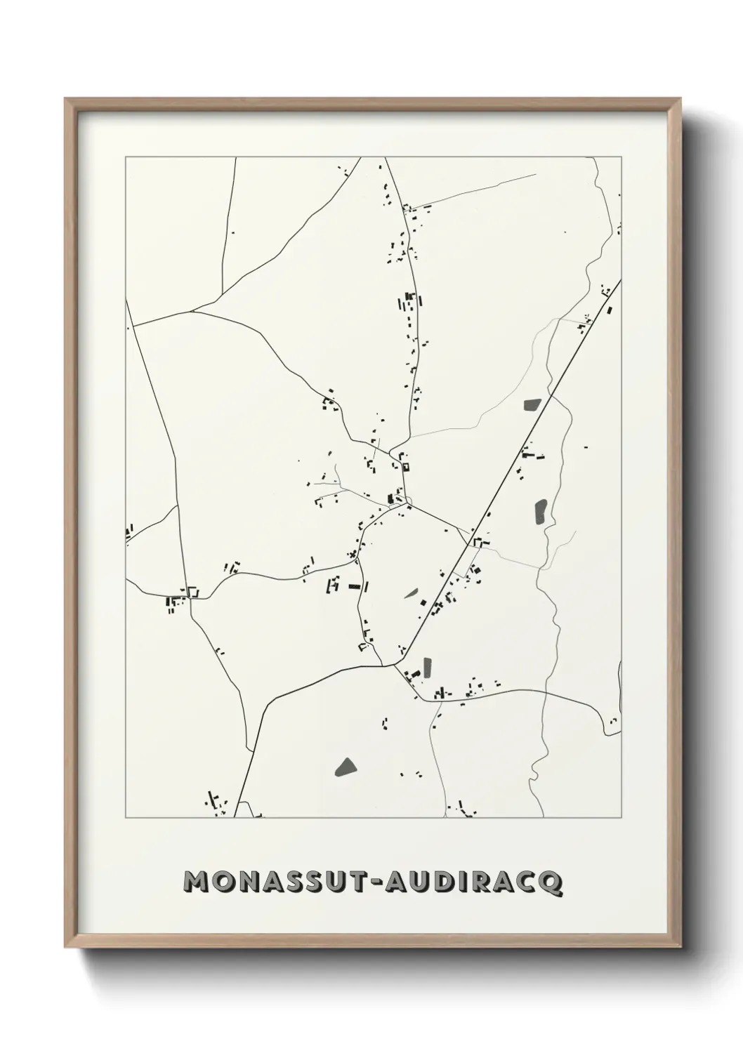Un poster carte Monassut-Audiracq