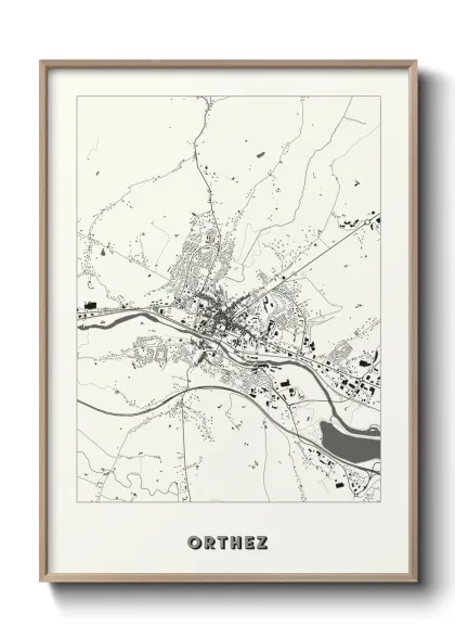 Une affiche de carte sur Orthez