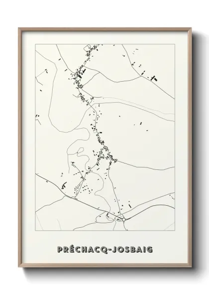 Une affiche de carte sur Préchacq-Josbaig