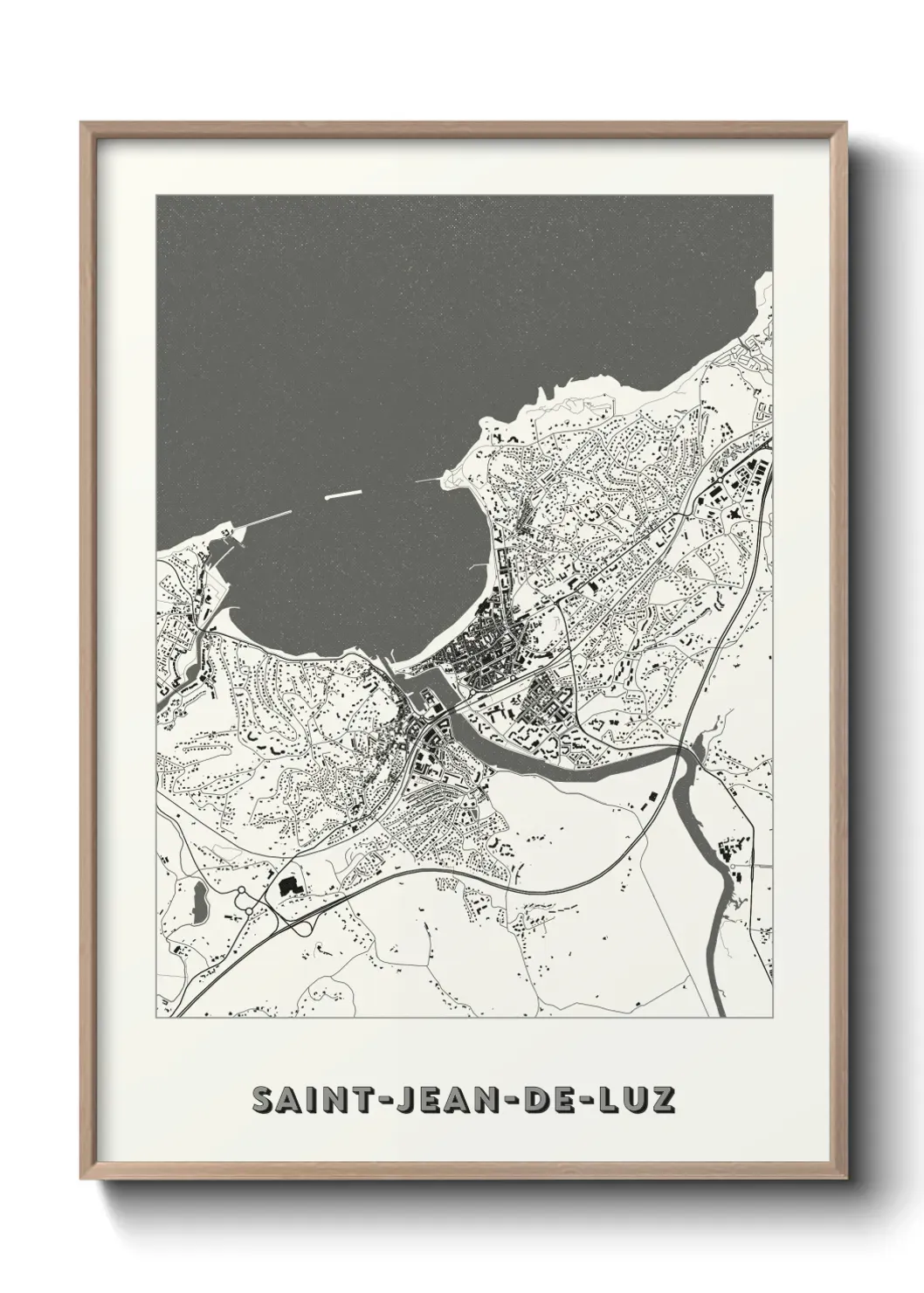 Un poster carte Saint-Jean-de-Luz