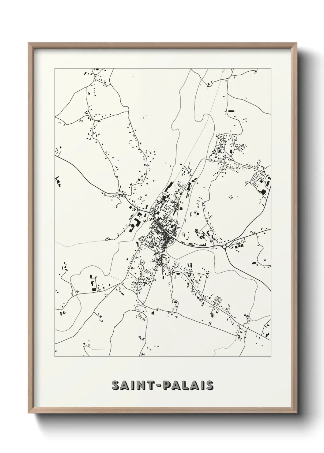 Un poster carte Saint-Palais