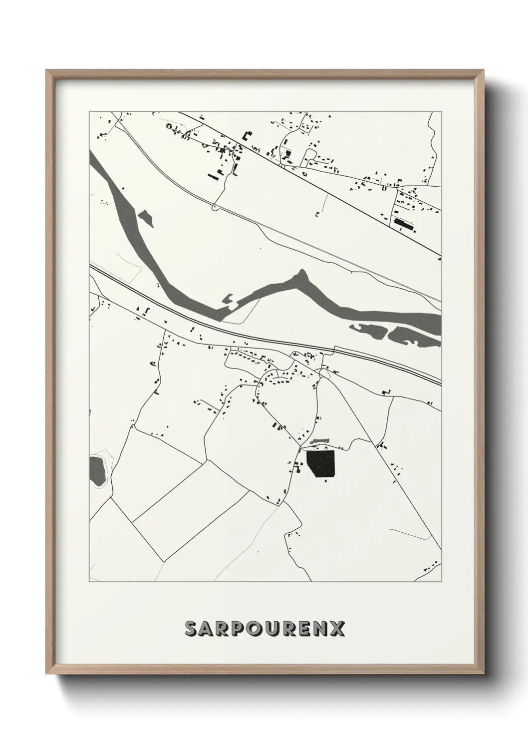 Un poster carte Sarpourenx