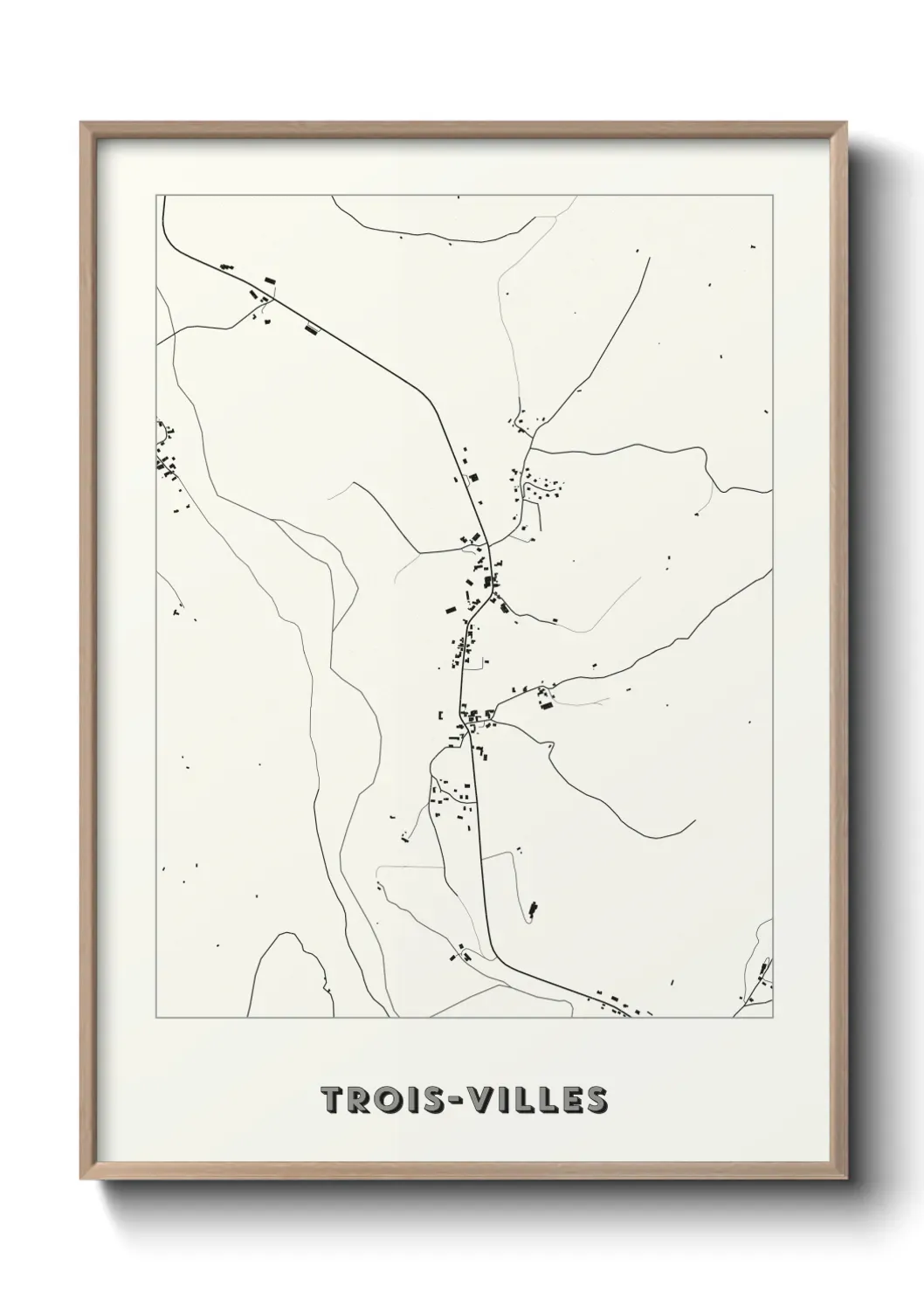 Un poster carte Trois-Villes