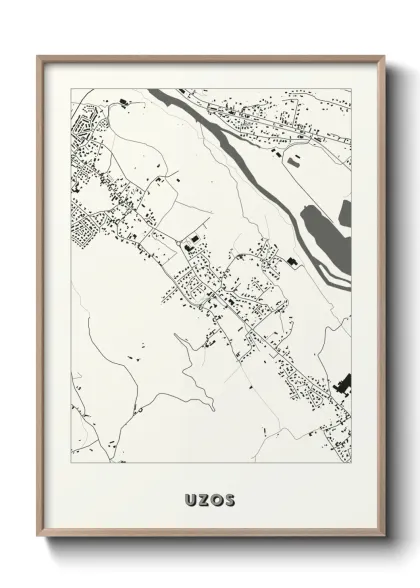 Une affiche de carte sur Uzos