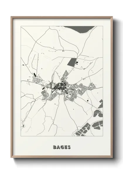 Une affiche de carte sur Bages