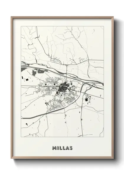 Une affiche de carte sur Millas
