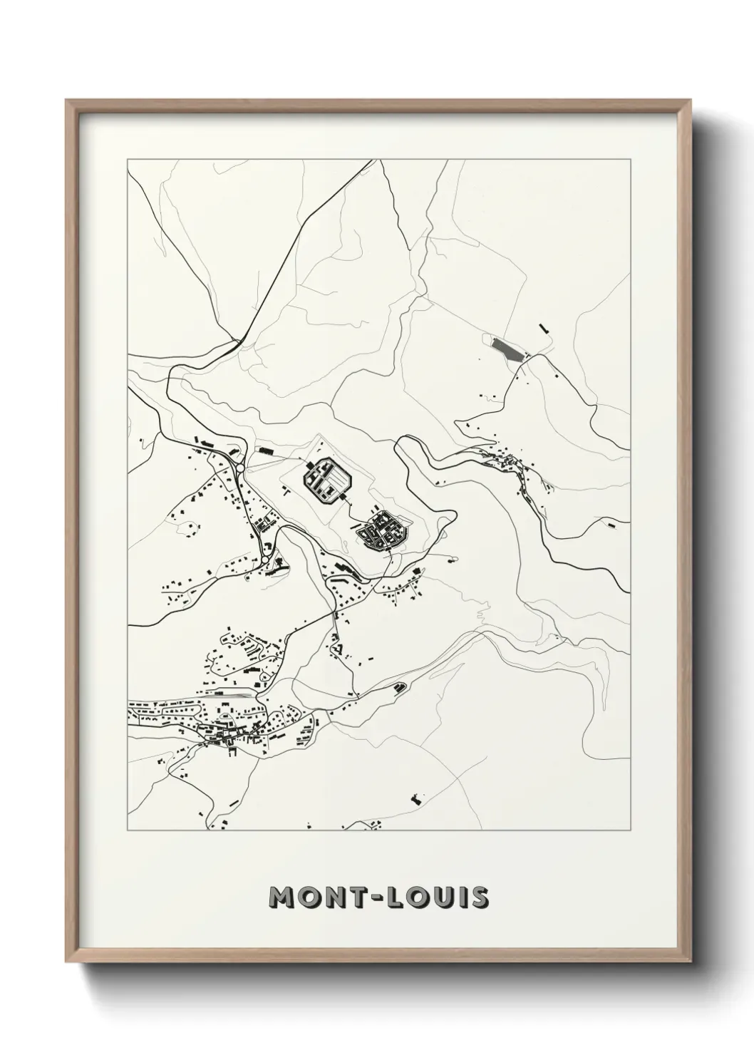 Un poster carte Mont-Louis