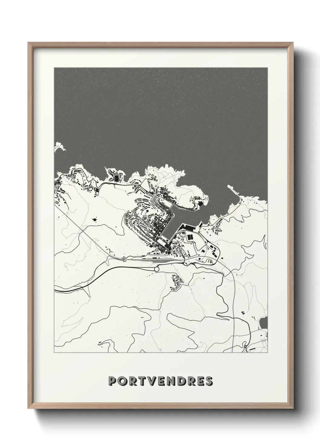 Un poster carte Portvendres