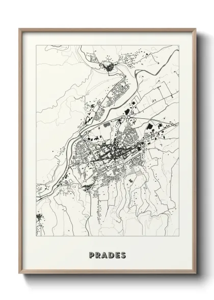 Une affiche de carte sur Prades