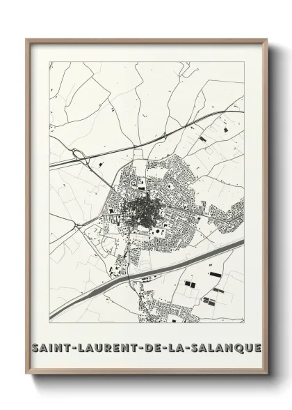 Une affiche de carte sur Saint-Laurent-de-la-Salanque