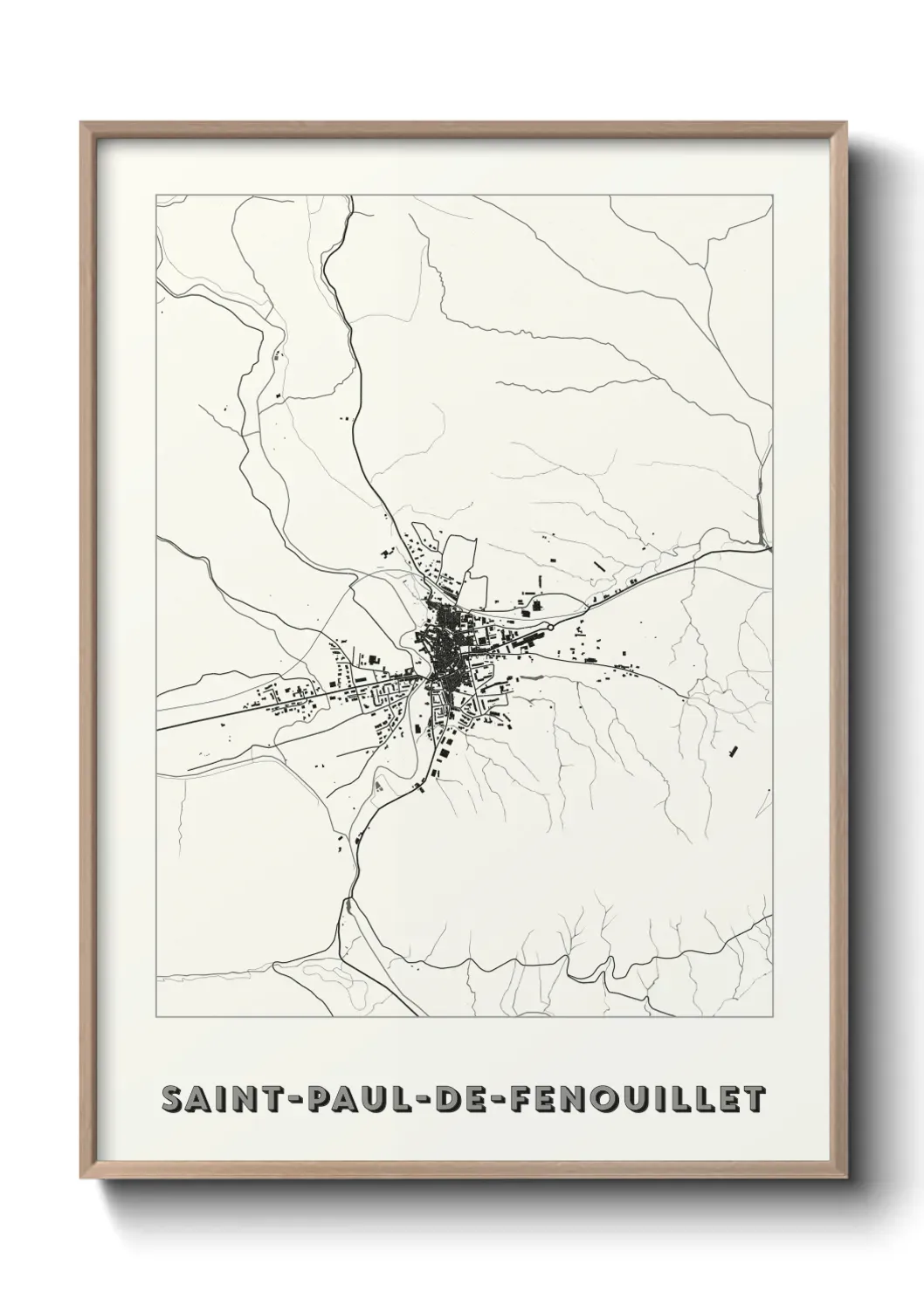 Un poster carte Saint-Paul-de-Fenouillet
