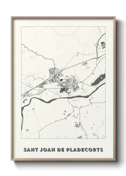 Une affiche de carte sur Sant Joan de Pladecorts
