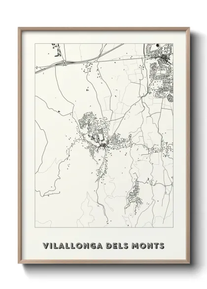 Une affiche de carte sur Vilallonga dels Monts