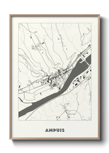 Une affiche de carte sur Ampuis