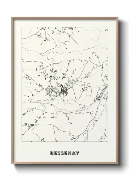 Une affiche de carte sur Bessenay
