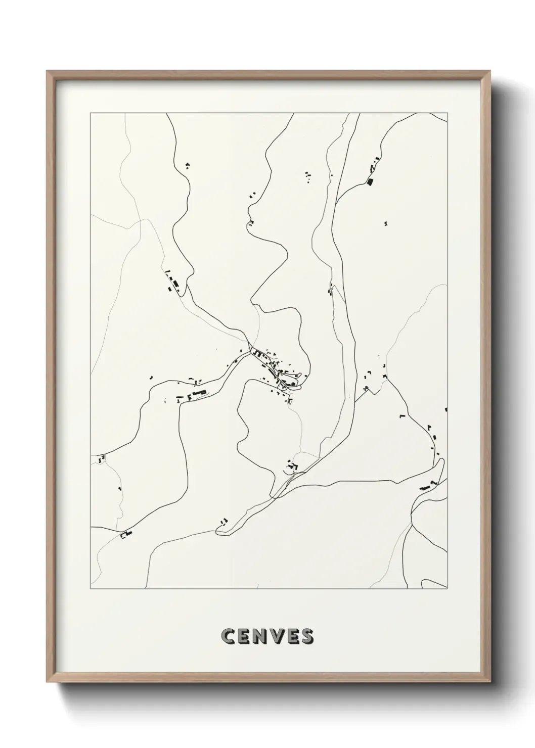 Un poster carte Cenves