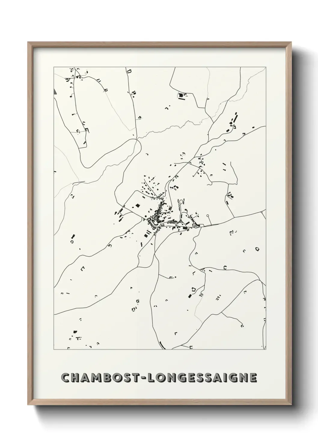 Un poster carte Chambost-Longessaigne