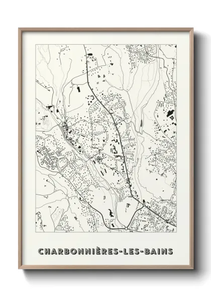 Une affiche de carte sur Charbonnières-les-Bains