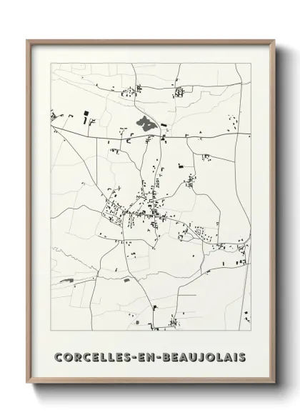 Une affiche de carte sur Corcelles-en-Beaujolais
