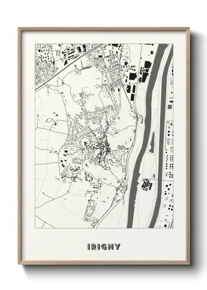 Une affiche de carte sur Irigny