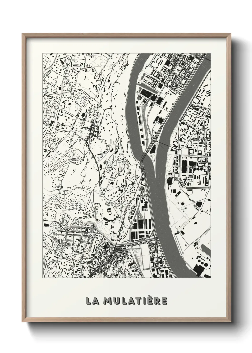 Un poster carte La Mulatière