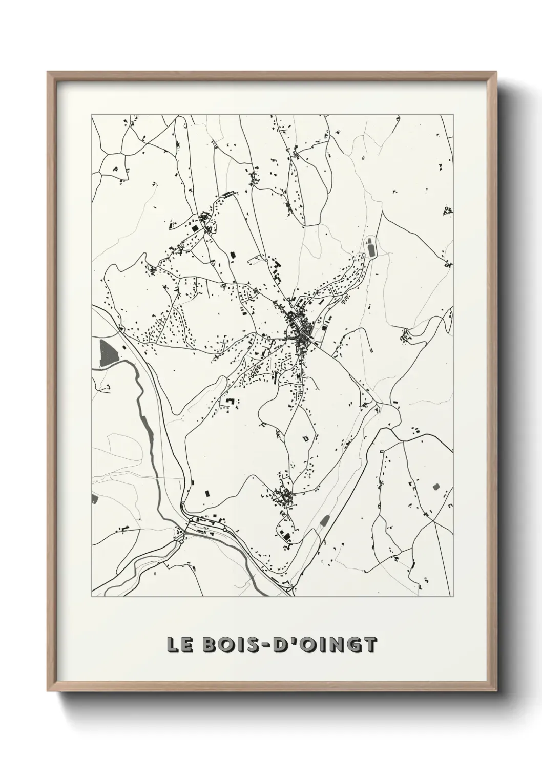 Un poster carte Le Bois-d'Oingt