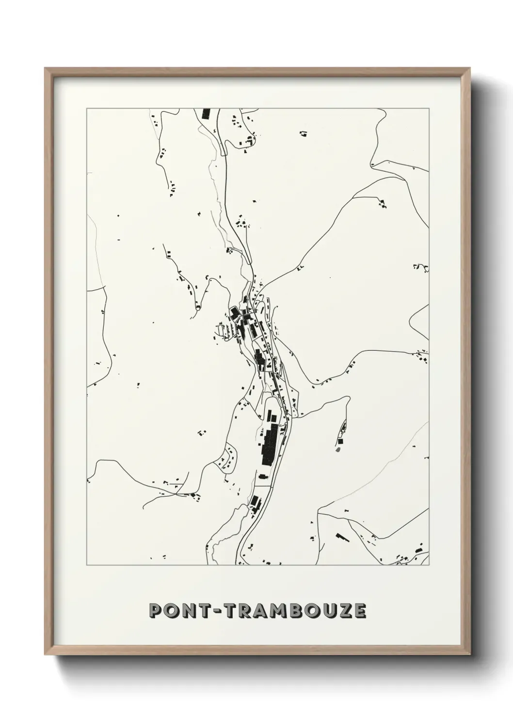 Un poster carte Pont-Trambouze