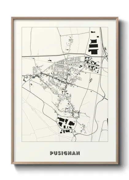 Une affiche de carte sur Pusignan