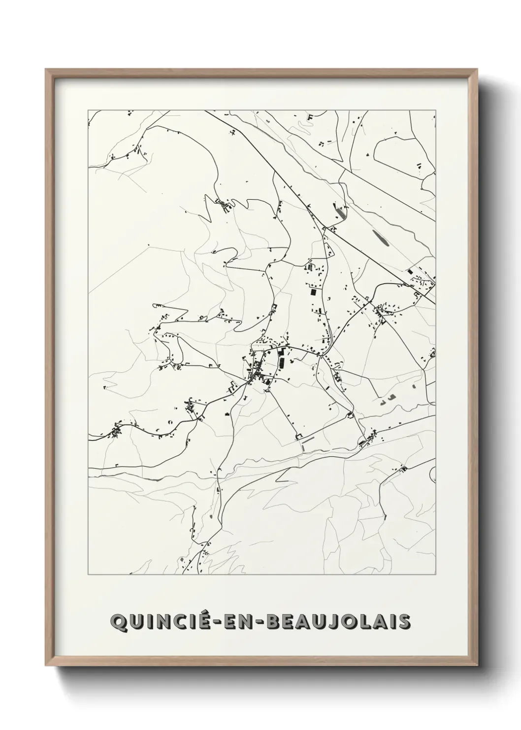 Un poster carte Quincié-en-Beaujolais