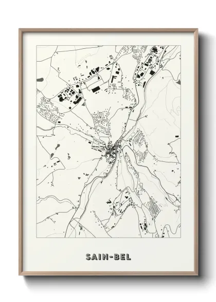 Une affiche de carte sur Sain-Bel