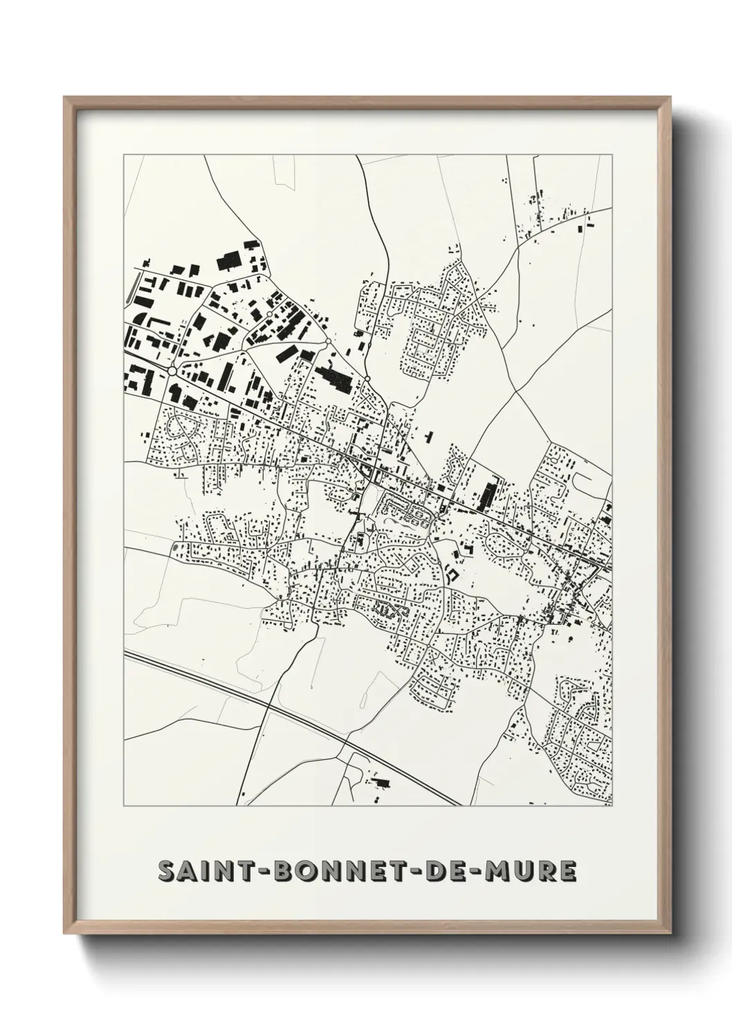 Un poster carte Saint-Bonnet-de-Mure