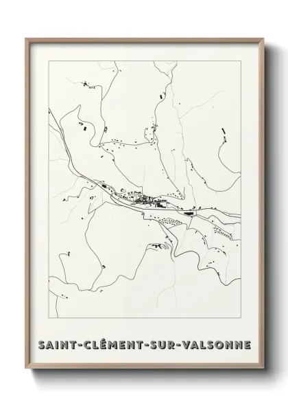 Une affiche de carte sur Saint-Clément-sur-Valsonne