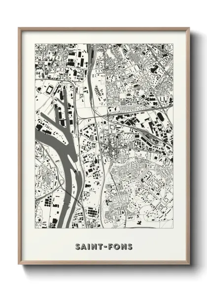 Une affiche de carte sur Saint-Fons