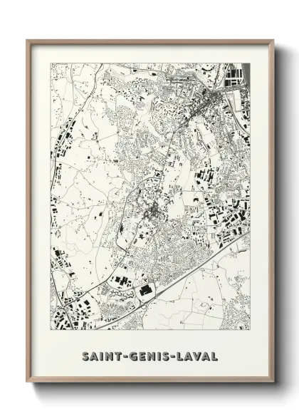 Une affiche de carte sur Saint-Genis-Laval
