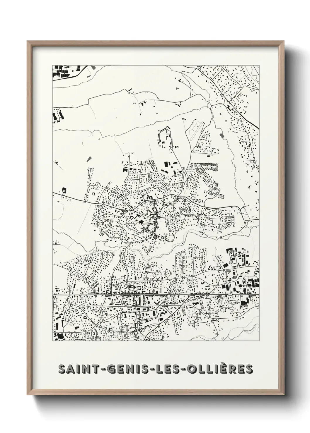 Un poster carte Saint-Genis-les-Ollières