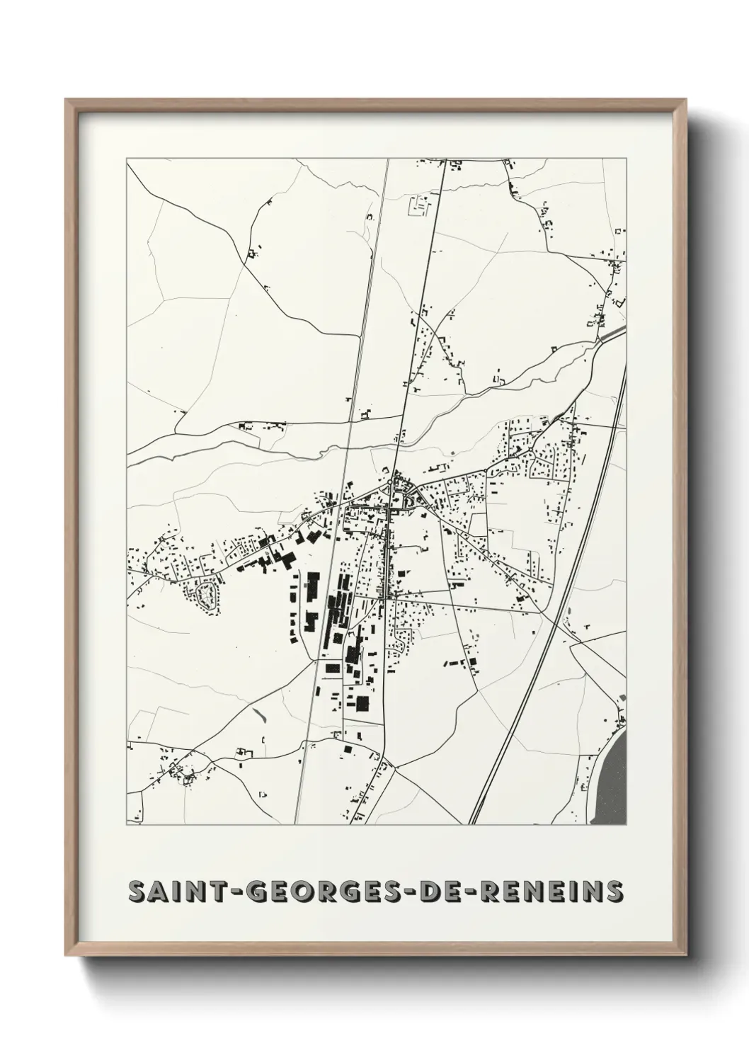 Un poster carte Saint-Georges-de-Reneins