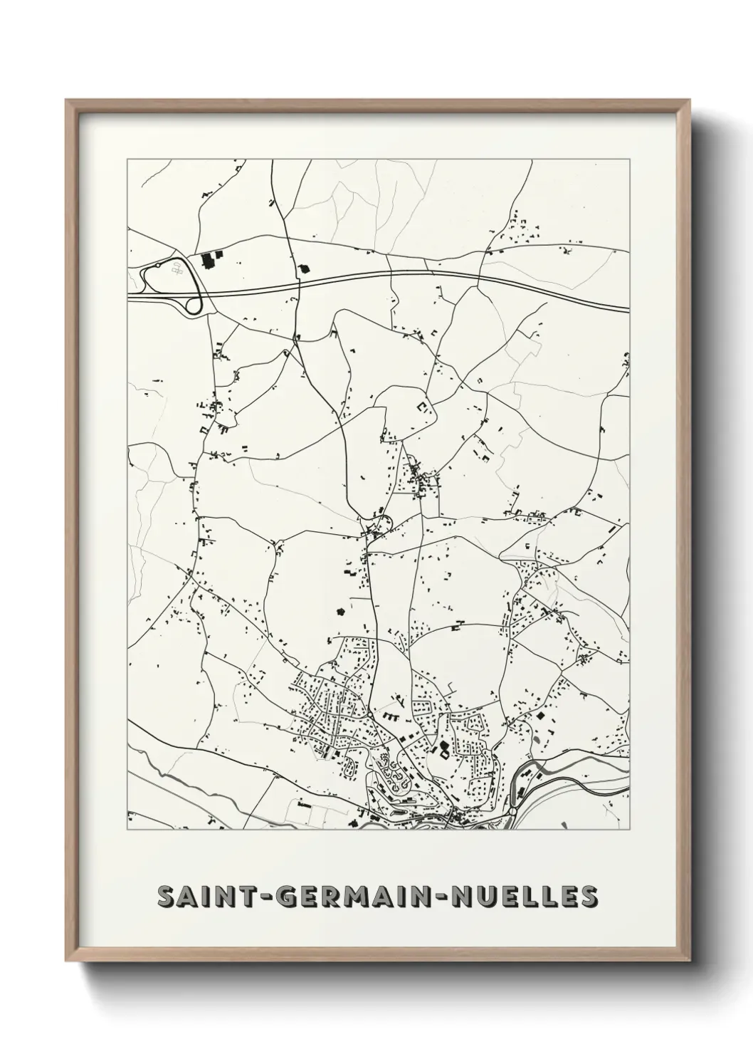 Un poster carte Saint-Germain-Nuelles