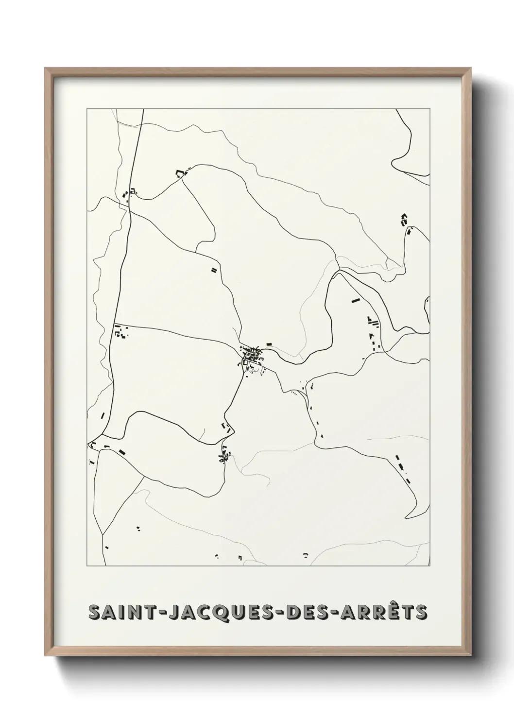 Un poster carte Saint-Jacques-des-Arrêts