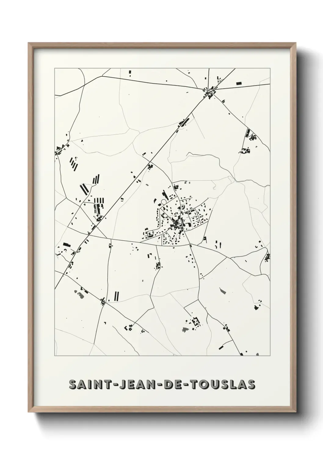Un poster carte Saint-Jean-de-Touslas