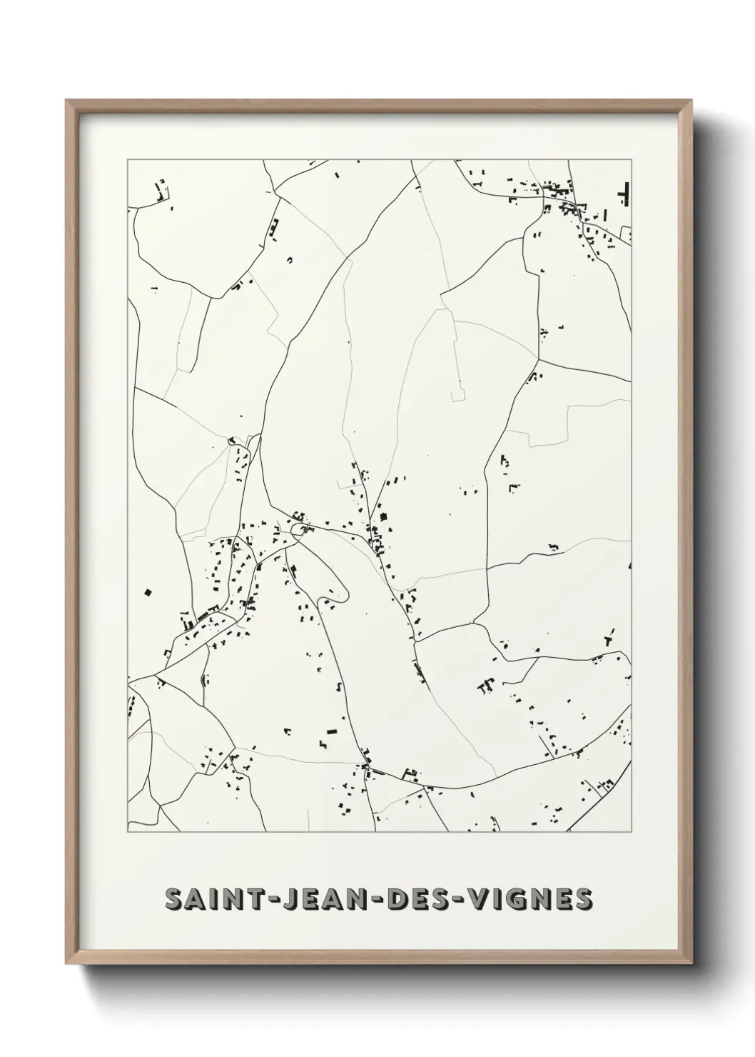 Un poster carte Saint-Jean-des-Vignes