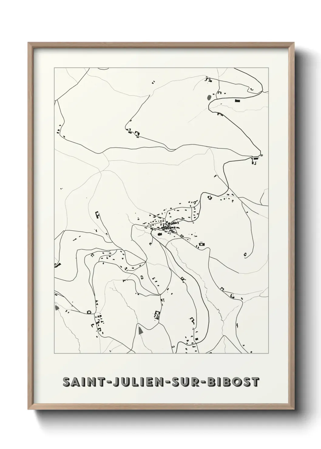 Un poster carte Saint-Julien-sur-Bibost
