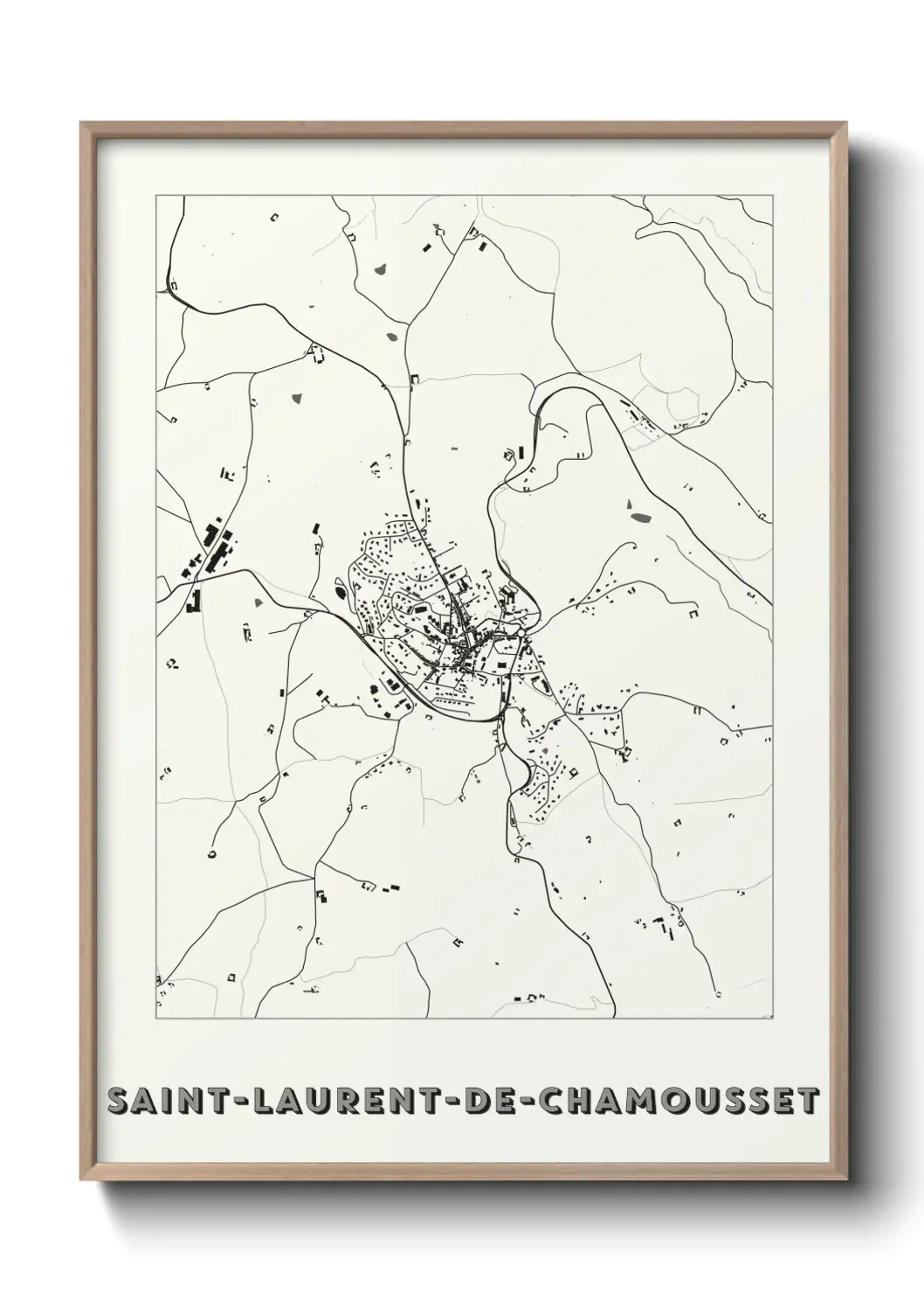 Un poster carte Saint-Laurent-de-Chamousset