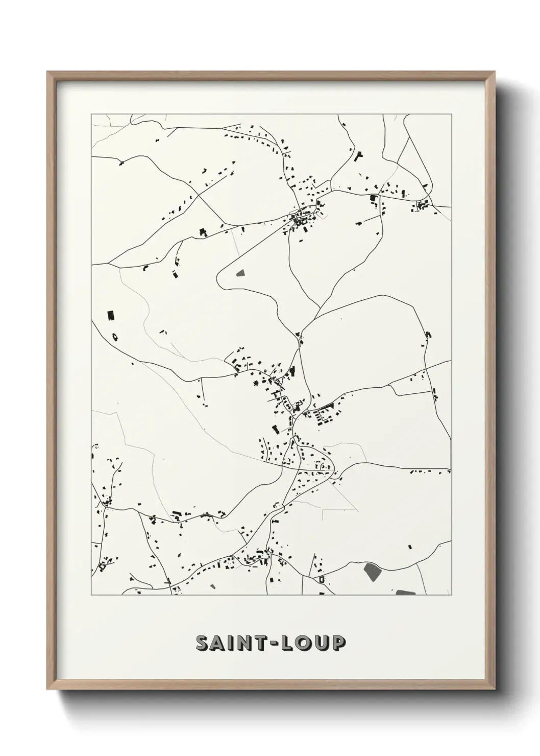 Un poster carte Saint-Loup