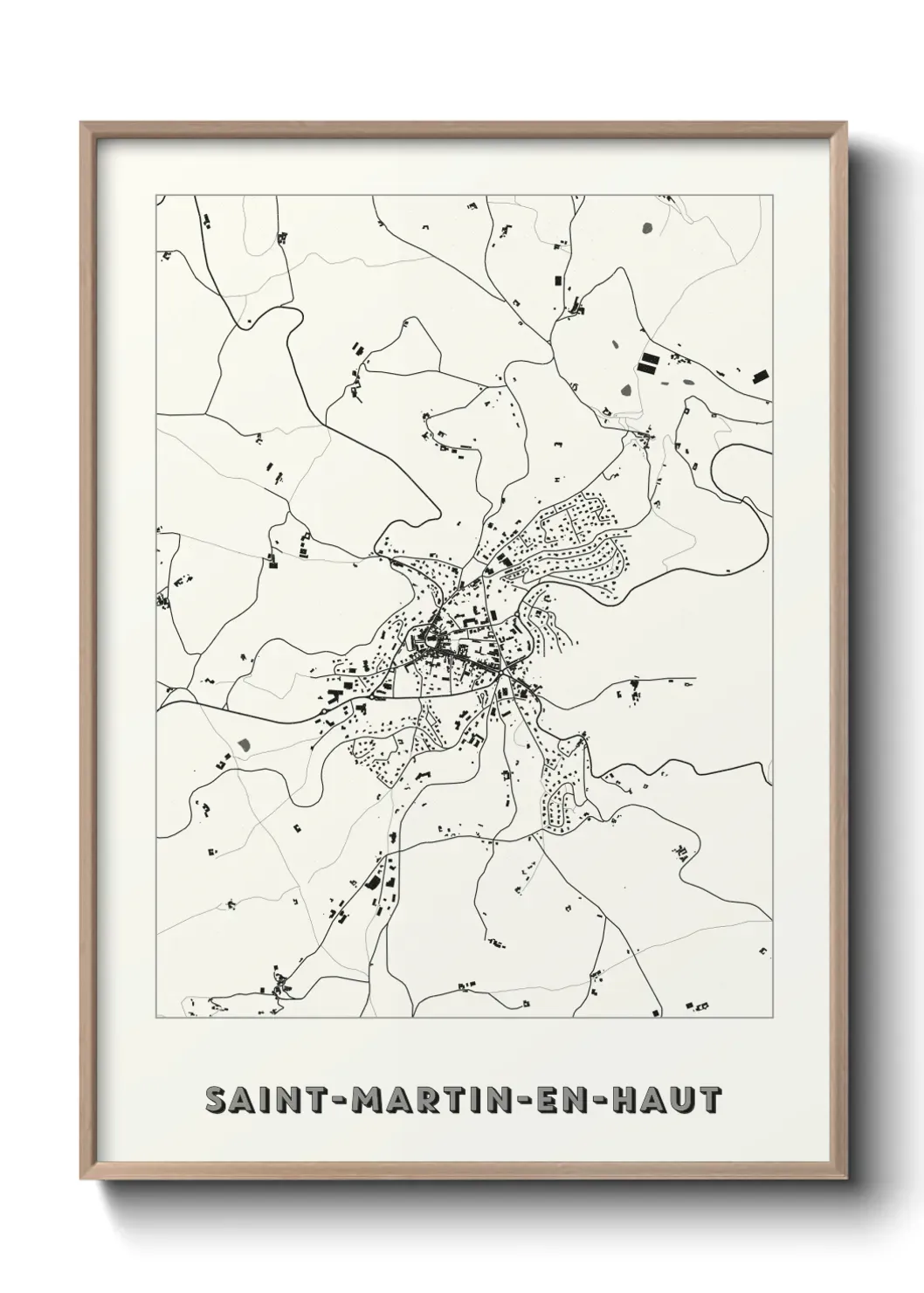 Un poster carte Saint-Martin-en-Haut