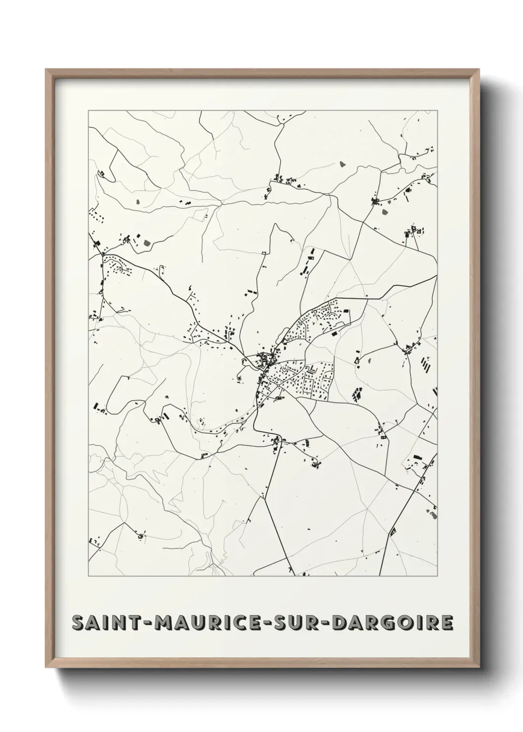 Un poster carte Saint-Maurice-sur-Dargoire