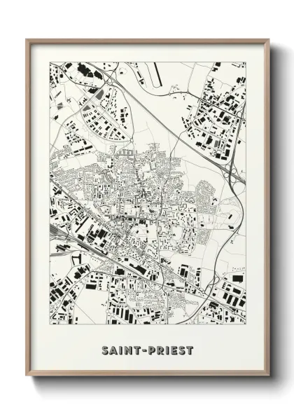 Une affiche de carte sur Saint-Priest
