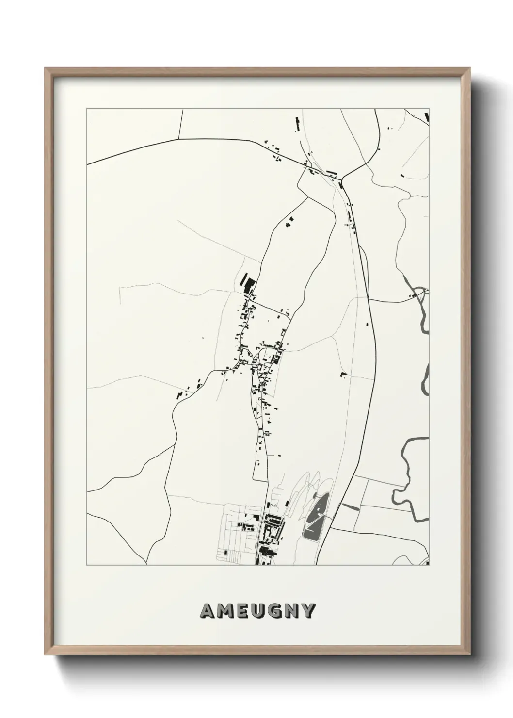 Un poster carte Ameugny